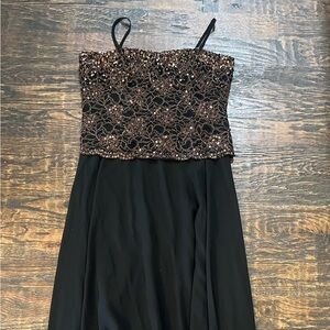 Karen Miller Black Embellished A-Line Maxi Dress